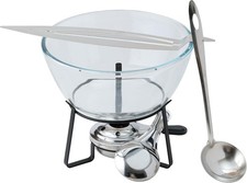 Feuerzangenbowle Set 2,7L Glas mit Zuckerzange Kelle Rechaud Brenner Weihnachten