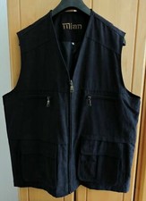 MIAN Edle Herrenweste ärmellos Reißverschluss viele Taschen marineblau Gr. XL