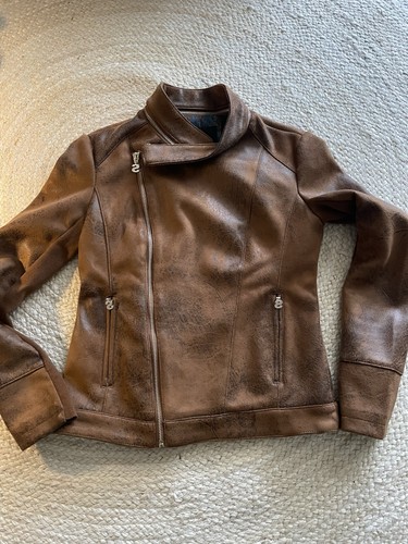 Desigual leder jacke braun - leder,