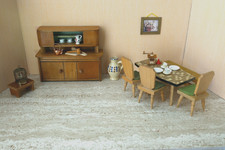 Alte Puppenküche 50er Jahre Küche Küchenbuffet für Puppenstube Puppenhaus Holz