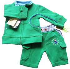 Set Gr.68 Dutch Bakery NEU Jacke Hose Stick sweat grün 100%Baumwolle baby sommer