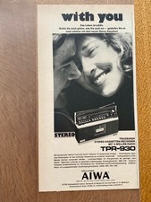 Aiwa Kassetten Recorder Tape TPR-930 Original 1974 Vintage Advert Werbung