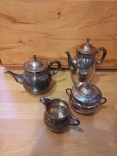 Altes Antikes WMF Kaffee Tee Service Versilbert 1903 1910 OX I/O