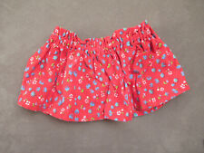 Puppenkleidung,Puppen-Rock, für 48 cm-Puppe, rot mit Blumen,Baumwolle