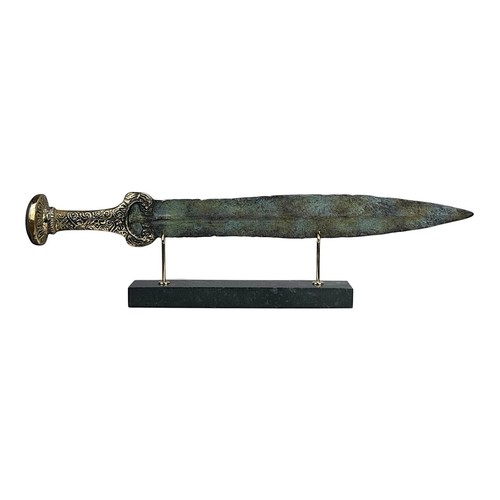Mykenisches bronze schwert mit - mykenisches, bronze-schwert