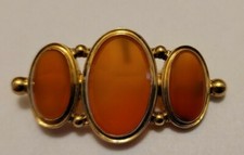 BIEDERMEIER BROSCHE ROTGOLD  750  KARNEOLE 6,5 GRAMM