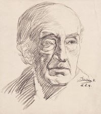 Alter Mann man Portrait Oskar Binder drawing dessin Zeichnung München 1912