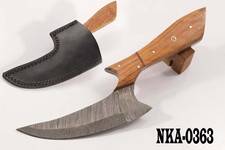 Sonderanfertigung ULU Jagdmesser aus Damaszenerstahl mit spanischem Holzs NKA363