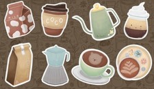 8 Stanzteile oder Sticker A4