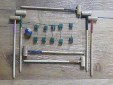 Croquet Krocket Kinderspiel antik Frankreich Vintage mit Holzkiste Garten Deko