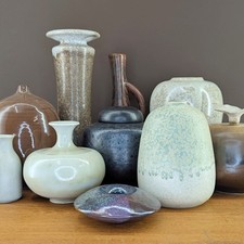 10x DEUTSCHE STUDIOKERAMIK MID CENTURY STUDIO POTTERY VASE SAMMLUNG