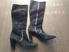 Zara Damen Stiefel, Wildleder-Imitat, schwarz, Gr. 39, gebraucht