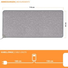 Heizmatte Heizteppich Wärmematte Schreibtischheizung Thermostat Timer PVC 55x110