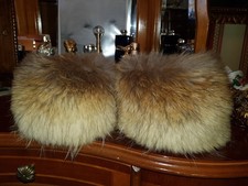 ECHT FUCHS PELZ  MANSCHETTEN  ROTFUCHS FARBE : ORIGINAL EINHEITSGRÖßE