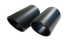 2x Endrohr Auspuffblende schwarz 80mm abgeschrägt für Audi BMW Mercedes VW Skoda
