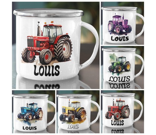 Traktor kindertasse emaille - traktor,