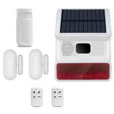Solar Wireless Home Security Einbruchmeldeanlage, Haus Garage Schuppen Alarm yy