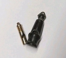 2x Pfeife Horn + Metall Hornpfeife Boot Hund Training Vintage antik alt