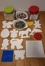 Bügelperlen Set, ca. 1,5 kg Perlen + 13 Formen, Delfin, Pferd, Hund, Hase, uvm