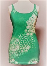 Ayumu Tanktop S grün psy hippie psychedelic mandala yoga psywear psychedelic goa