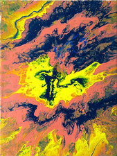 Pouring Art Acryl Bild Fluid Painting Malerei Abstrakt Original Gemälde Color24