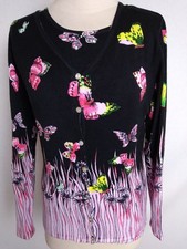 Damen Twinset Pulli+ Cardigan Schmetterlinge Perlan Viskose IMAGINI Gr.38