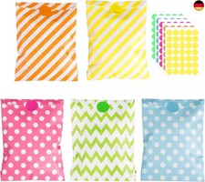 50 Stück Butterbrottüten, Candy bar Tüten Bunt Papiertüten Klein Geschenktüten K