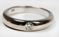 neuer Bandring mit 0,15ct Brillant 750 Weißgold - Verlobungsring Gold lupenrein