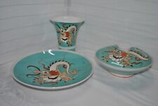 3 x Schaubachkunst Porzellan Prunkschale Vase Bonboniere  Ming Drache handgemalt