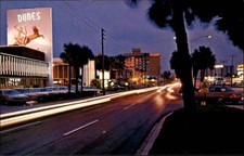 MIAMI BEACH Florida Motel Row Strassen Ansicht Amerika USA Postcard Postkarte