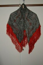 Trachtentuch groß grün-rot