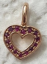 Rubin-Herz-Anhänger aus 925er