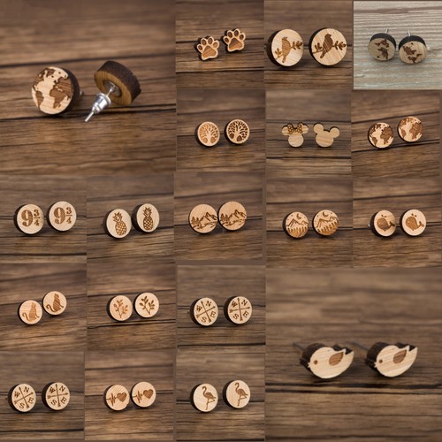 Holz damen ohrstecker ohrringe - damen,