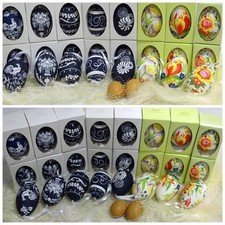 Osterei echte Gänse Eierschale handbemalt ca. 90 mm Ostern Ei Anhänger Dekoeier