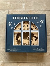Fensterlicht Rehe mit Licht aus Holz, Weihnachten, Erzgebirgische Volkskunst