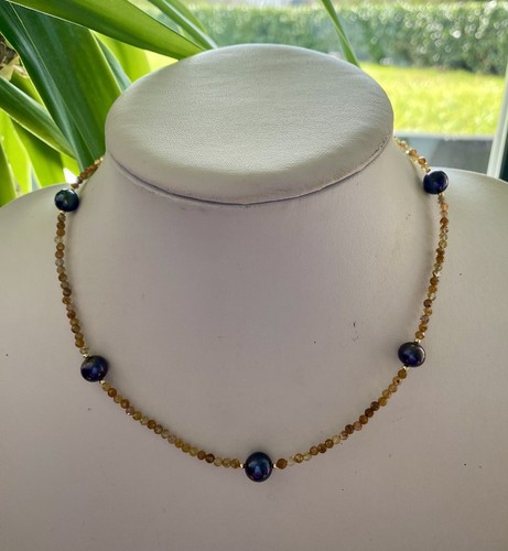 Gelbes ceylon saphir collier - gelbes,