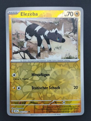 Pokémon karte elezeba 062 - pokémon, 062/191