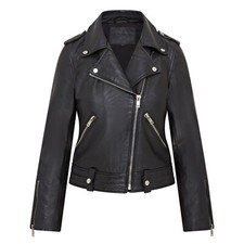 Damen Schwarz Biker Lederjacke