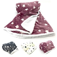 XL Soft Touch Kuscheldecke Sterne Sherpa Plüsch 200x150 Fell Decke Ökotex Typ718