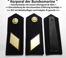 " Korporal zur See "   Schulterstücke mit Schlaufen und Knöpfe     BW Marine