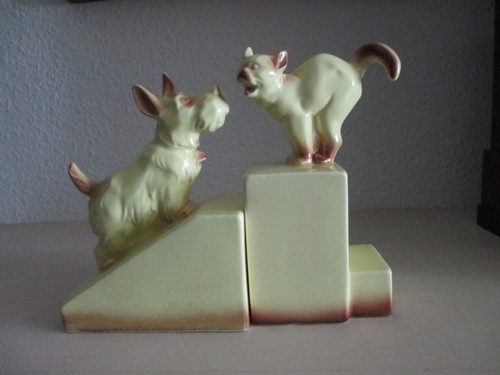 Buchstützen art deco keramik - buchstützen,