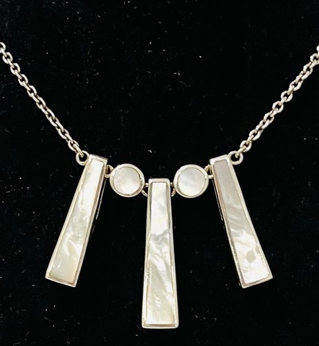 925 silber collier mit - 925/-,