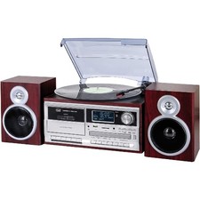 Trevi TT 1072 DAB, Vinyl-Plattenspieler,  CD- und MP3-Player, Holz