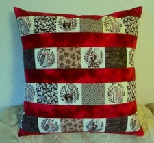 1 Kissenbezug mit RV  ca.50x50cm  bordeauxrot  /grau Weihnachts/Winter Motive