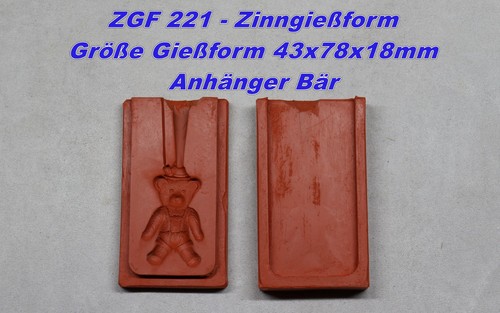 Zinngießform anhänger bär - zinngießform,