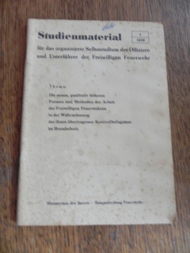 Ddr feuerwehr studiensmaterial - feuerwehr,