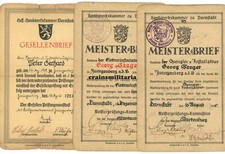 3x Orig. Meisterbrief &