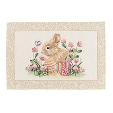 SANDNER Hase im Klee Gobelin-Tischset Platzdeckchen Platzset Ostern 32x48 cm