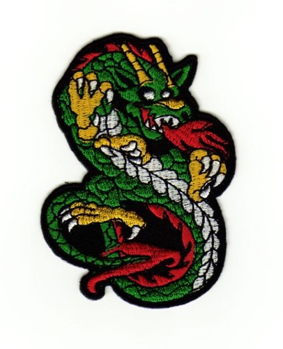 Ag44 drache grün - grün, aufnäher