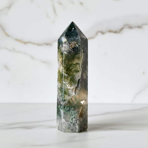 Moosachat obelisk 8cm - moosachat,